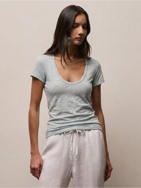 NWT James Perse Deep V Neck T Shirt Size 2 in Azure